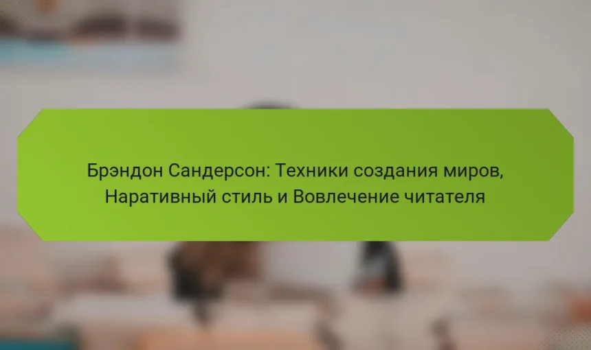 Брэндон Сандерсон: Техники создания миров, Наративный стиль и Вовлечение читателя