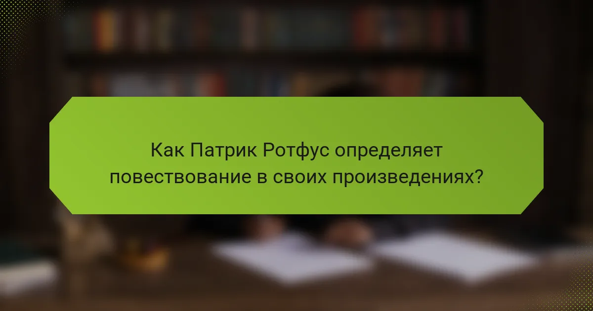 Как Патрик Ротфус определяет повествование в своих произведениях?