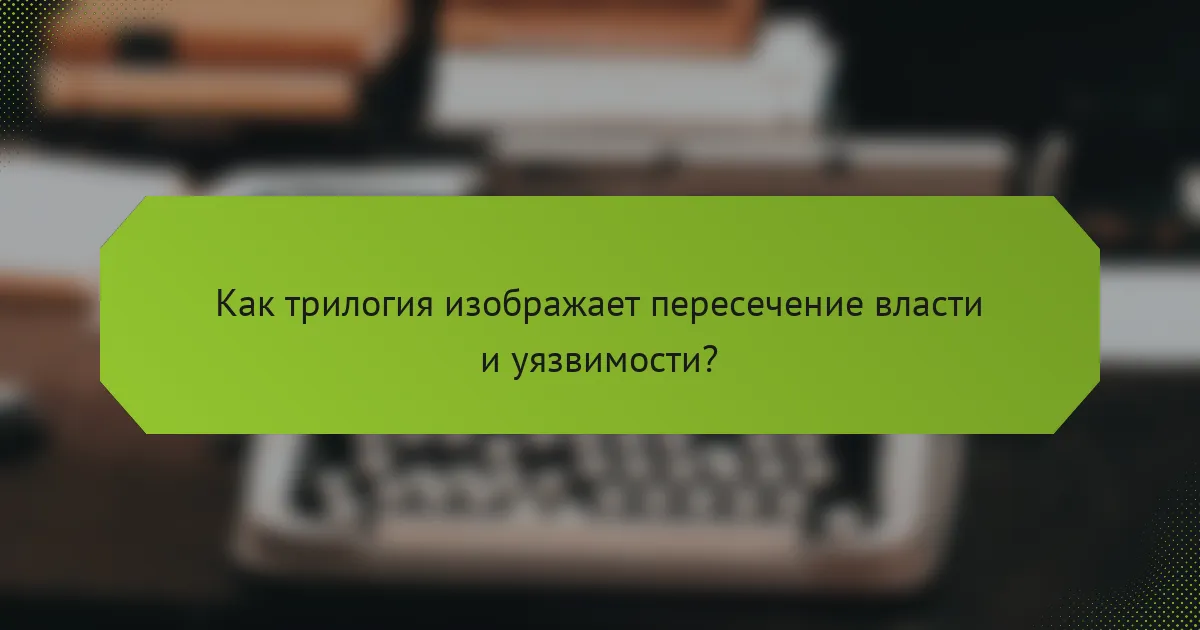 Как трилогия изображает пересечение власти и уязвимости?