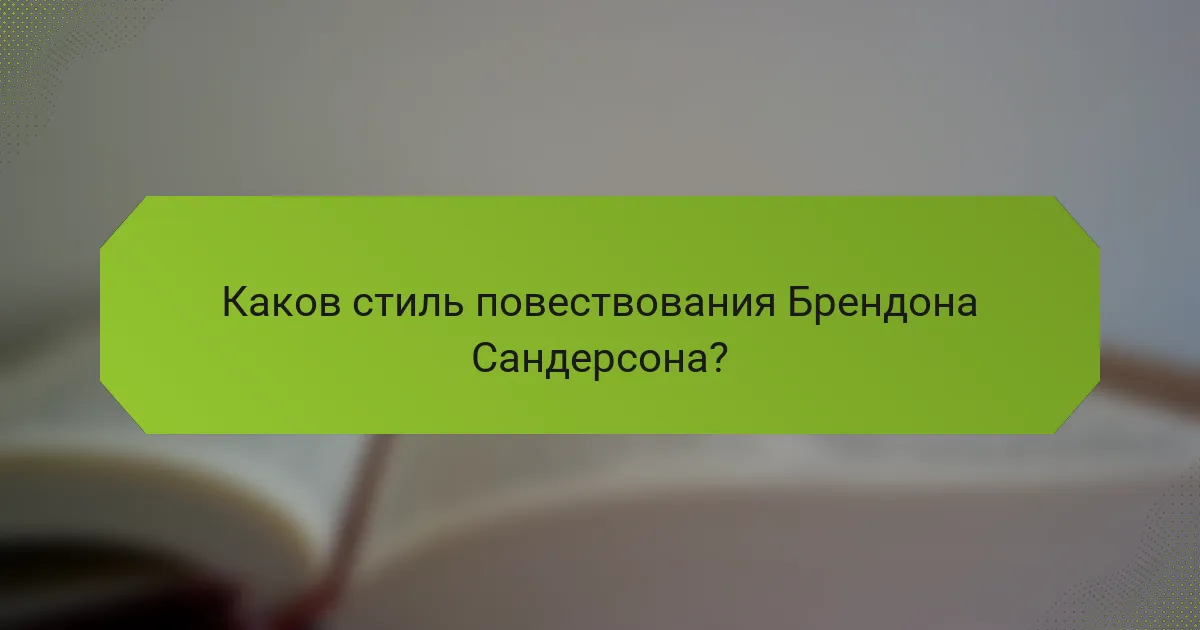 Каков стиль повествования Брендона Сандерсона?